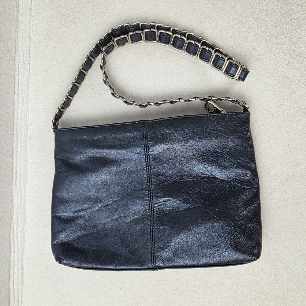 Cee Klein Accessories Metallic Blue Genuine Leather Shoulder Bag Chain Strap